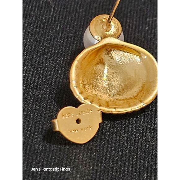 Kate Spade New York Gold Shell & Pearl Earrings - Picture 2 of 9